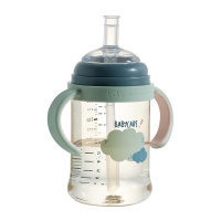 babycare3.0成长奶瓶ppsu耐摔防胀气 新生婴儿鸭嘴奶瓶吸管大宝宝云雾绿300ml(直饮款)