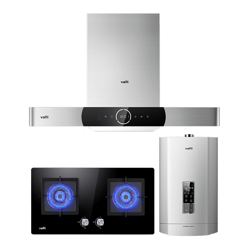 华帝(vatti)i11092+55B+i12052-16欧式抽油烟机燃气灶具热水器三件套 21立方自动洗 天然气