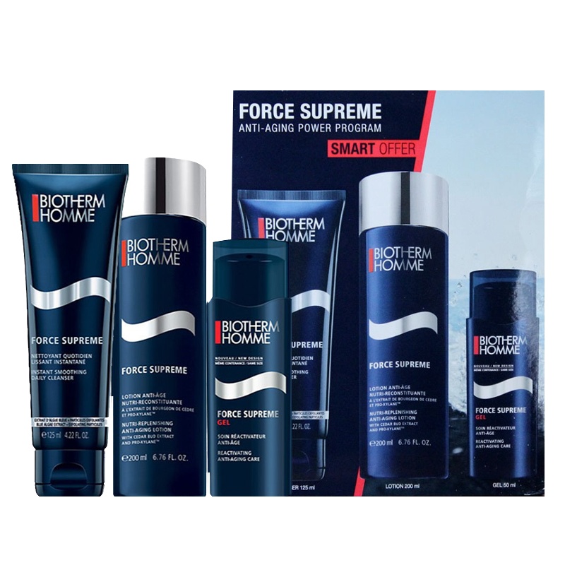 碧欧泉(BIOTHERM)御尊男士蓝钻滋养紧致护肤套装 御尊三件套（ 洁面125ml+爽肤水200ml+乳液50ml）