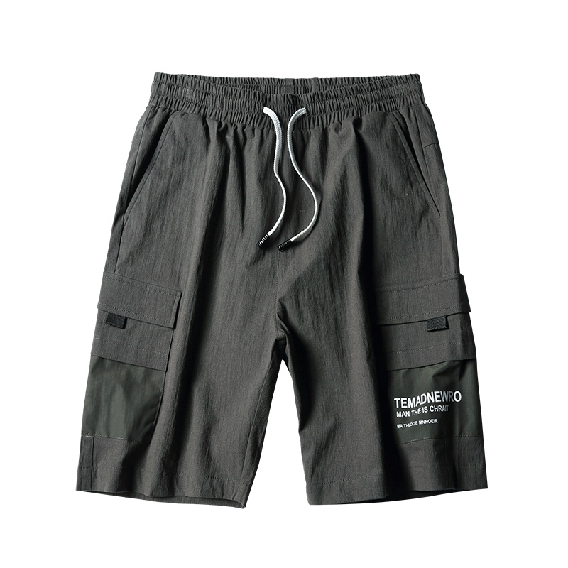 稻草人短裤男2019夏季新品运动休闲短裤男士工装裤纯色直筒五分裤男