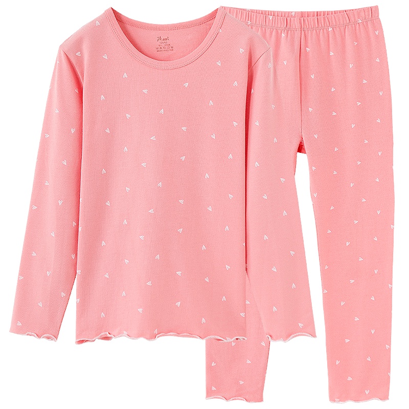 顶瓜瓜女童秋衣秋裤套装棉薄款女孩空调服睡衣两件套春秋儿童内衣