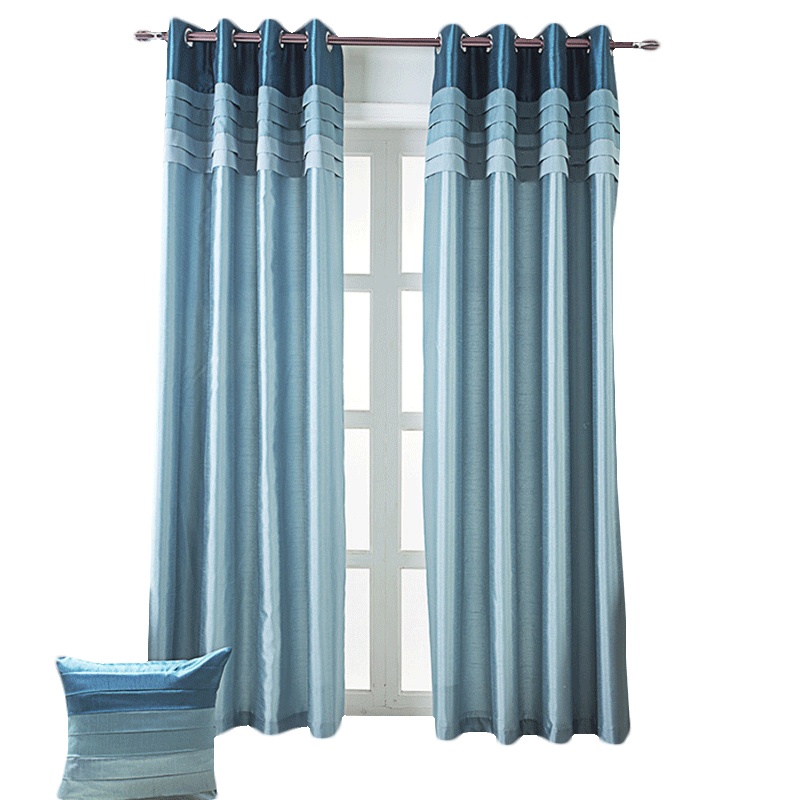 北极绒(Bejirog)家纺 高档窗帘现代拼色遮光卧室客厅成品北欧落地窗帘子