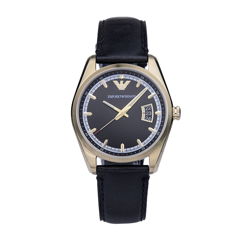 阿玛尼手表 休闲简约男士手表 时尚石英男表腕表 AR6018 黑色