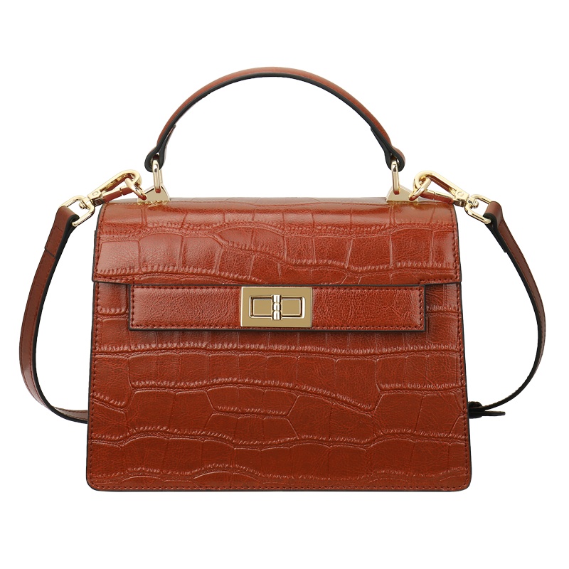 稻草人（MEXICAN）包包女包单肩包女牛皮斜挎包鳄鱼纹质感潮流包包铂金包手提包女