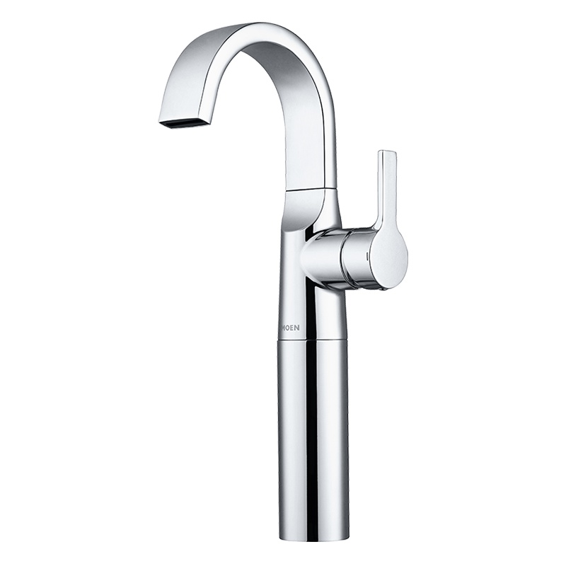 摩恩 卫生间台上盆高抛单孔单把手冷热面盆水龙头瀑布出水 63123