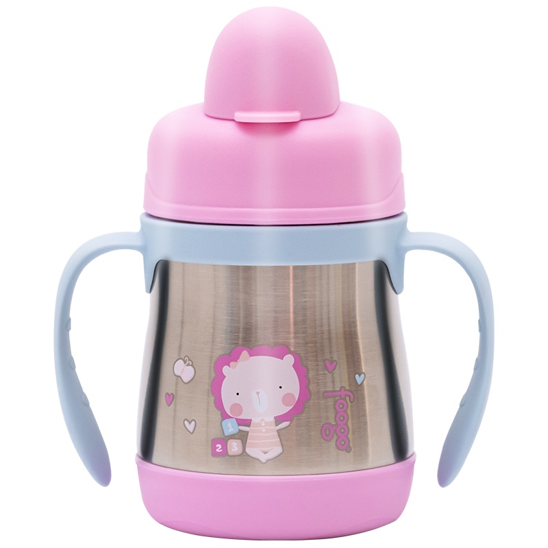 膳魔師(THERMOS)保温杯 TYBS-203 220ml 儿童水杯不锈钢保温学饮杯带手柄宝宝水杯 保温杯 粉色 PK