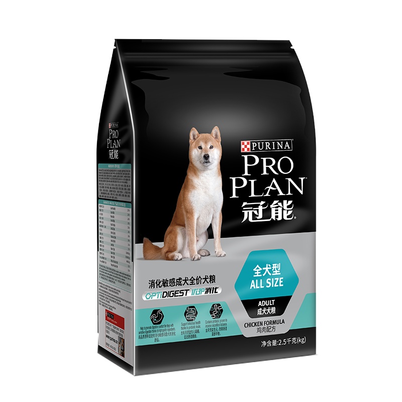 冠能 成犬消化系统改善 鸡肉配方成犬全价犬粮2.5kg