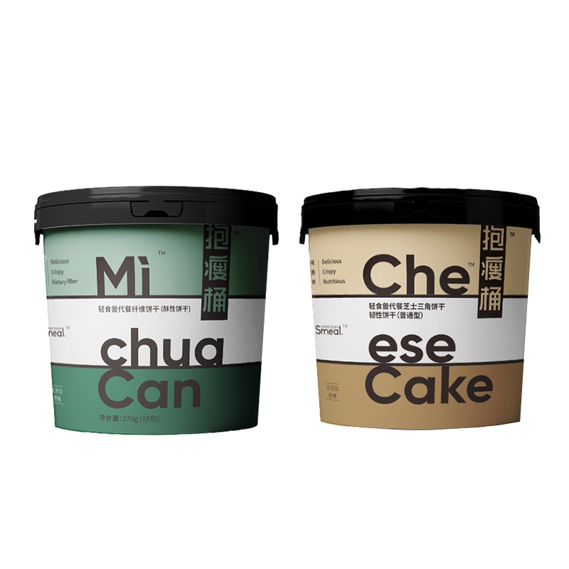 轻食兽代餐饼干魔芋饱腹粗粮零食品纤维饼干+芝士三角饼干共2桶