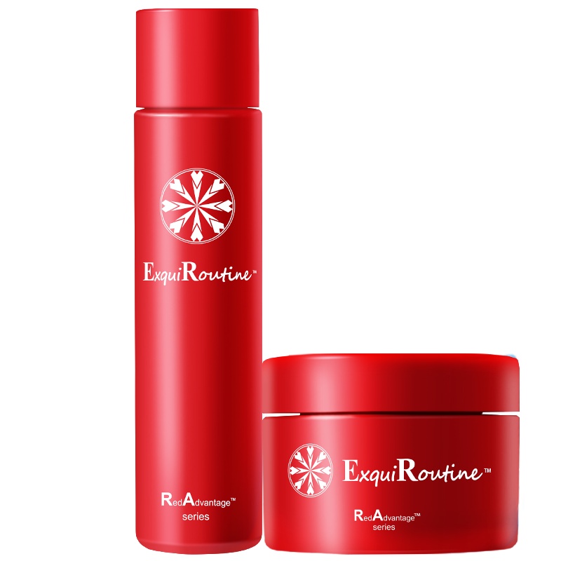 日本原装进口ExquiRoutine瑞秢进阶臻红系列夏日轻护组合化妆水200ml红啫喱面膜60g