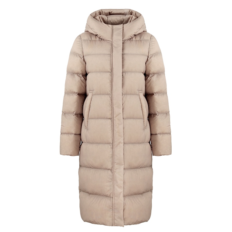 坦博尔2019新款羽绒服女中长款韩版连帽修身时尚休闲面包羽绒服