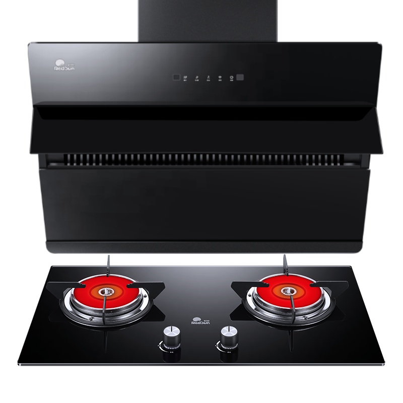 红日(RedSun)家用烟灶套装侧吸式大吸力油烟机红外线燃气灶节能灶定时防遗忘JED13H+EM208B 液化气