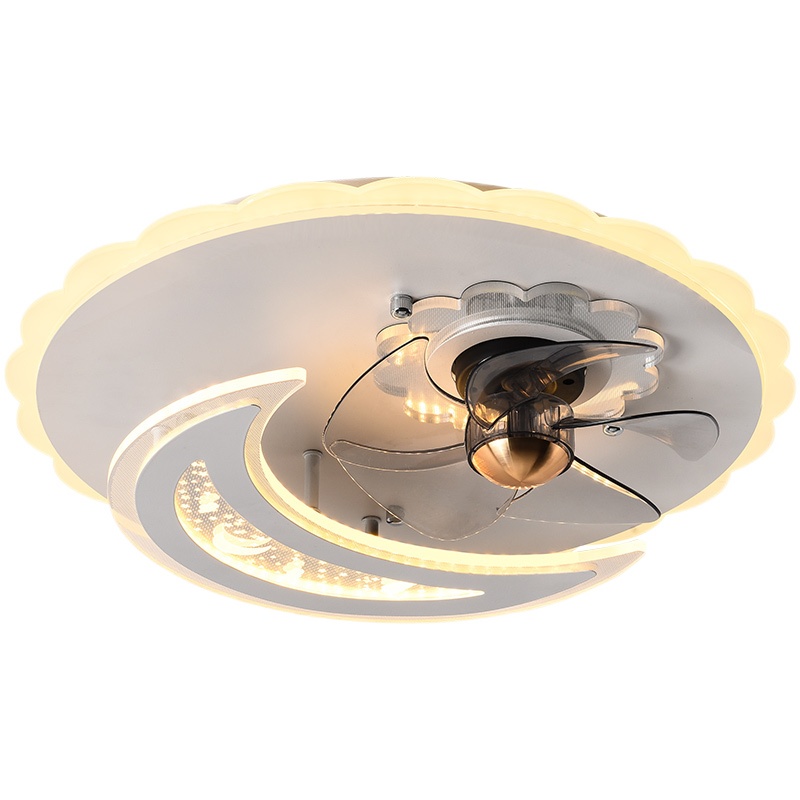 北欧儿童房吊扇灯超薄静音护眼吸顶一体带电风扇网红男女孩卧室灯