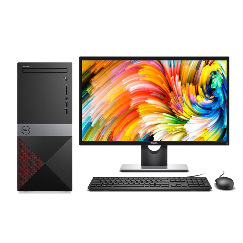 戴尔台式电脑3670-14N8R I5-8400 8G 1T+128G GT710 2G W10 SE2719H