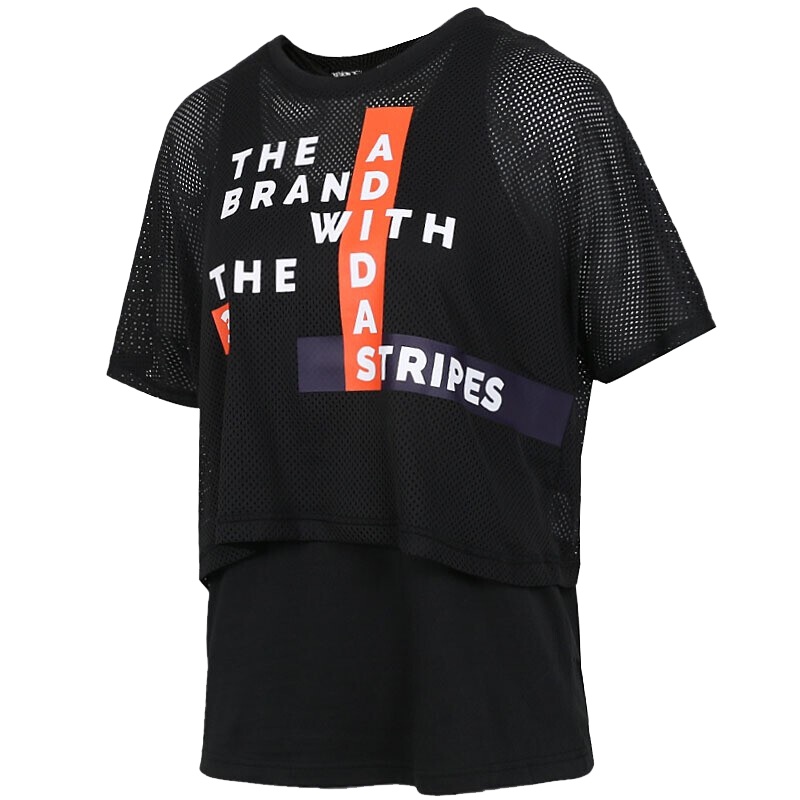 Adidas阿迪达斯NEO女装跑步训练健身透气舒适休闲圆领短袖运动T恤DW7777 D