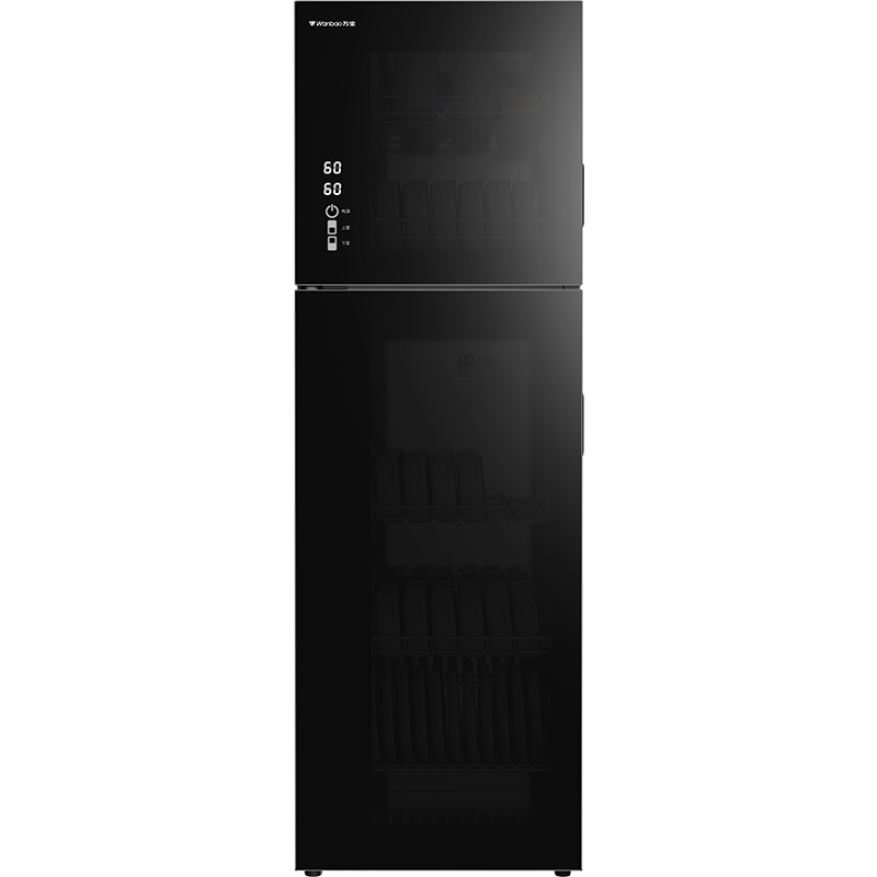 万宝(Wanbao)39D-H-198L 立式消毒柜 家用碗柜高温光波不锈钢大容量餐具臭氧杀菌保洁触摸钢化玻 双门立式