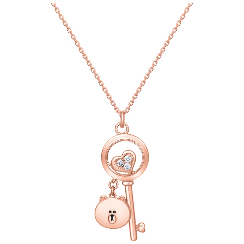 Soinlove LINE FRIENDS 18K玫瑰金钻石项链 女 送礼推荐VU839
