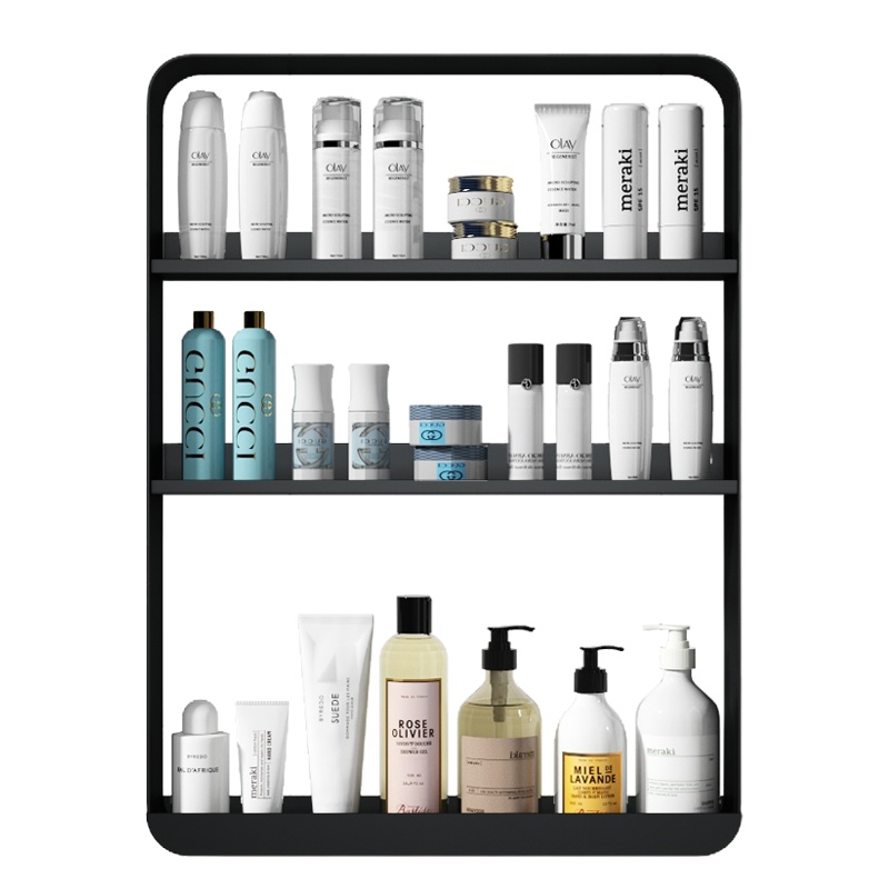 正山 免打孔化妆品置物架壁挂式墙上多层梳妆架洗漱台卫生间浴室收纳架