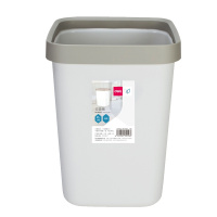 【精选】得力(deli) 18820 中号压圈方形垃圾桶 无盖家用办公纸篓10L 灰色