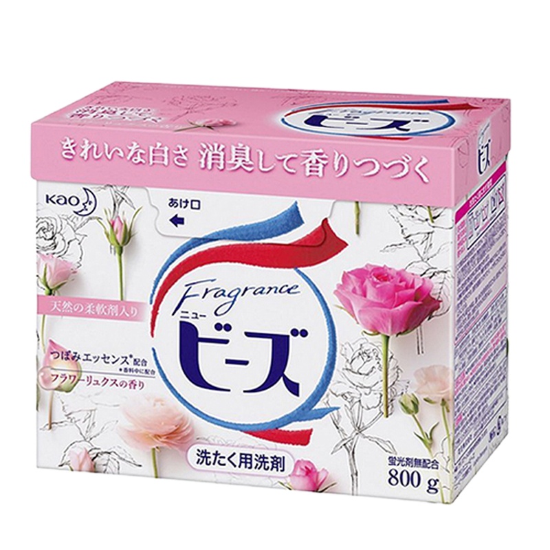[石原里美爱用]花王(KAO) 日本进口 天然柔顺剂洗衣粉通用 玫瑰果香 0.8kg