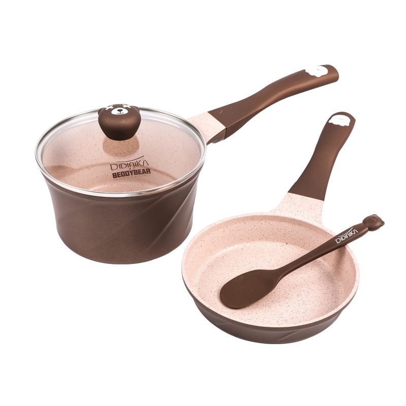 迪迪尼卡(Didinika)杯具熊乖乖熊宝宝辅食锅不粘锅小奶锅婴儿多功能煎煮一体锅煎锅奶锅套锅汤锅