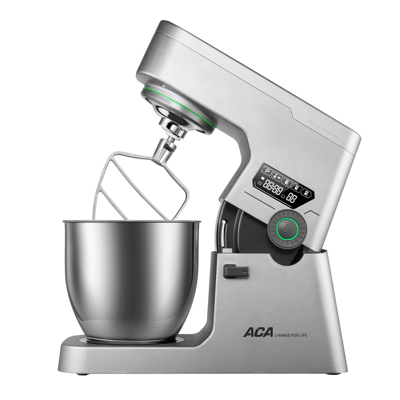 北美电器(ACA)厨师机ASM-EC900灰色家用和面机智能商用全自动揉面机搅拌机打蛋器鲜奶机 7L大容量 电子式触屏