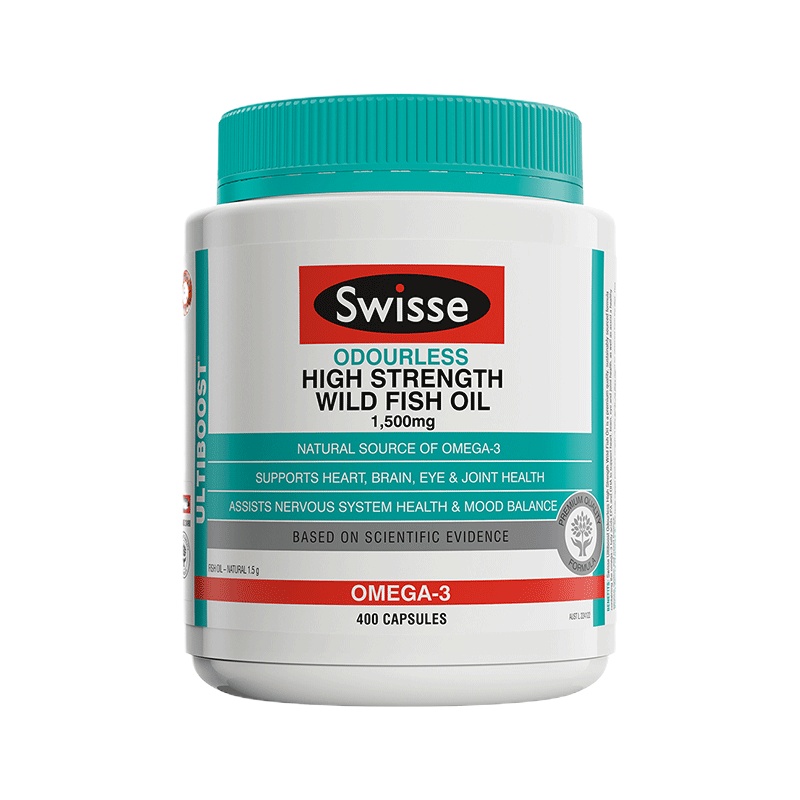 [新老包装随机发]Swisse斯维诗 无腥味高强度野生鱼油胶囊 1500毫克 400粒/瓶 澳洲进口 890克
