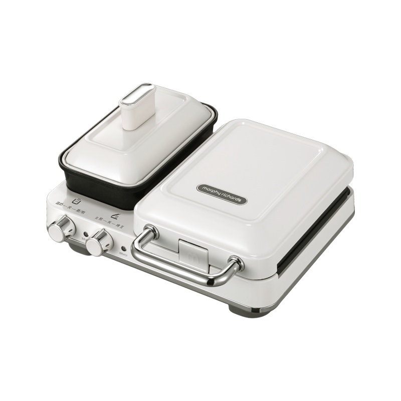 摩飞电器多功能早餐机三明治机轻食机小型家用华夫饼机吐司压烤机MR9086椰奶白