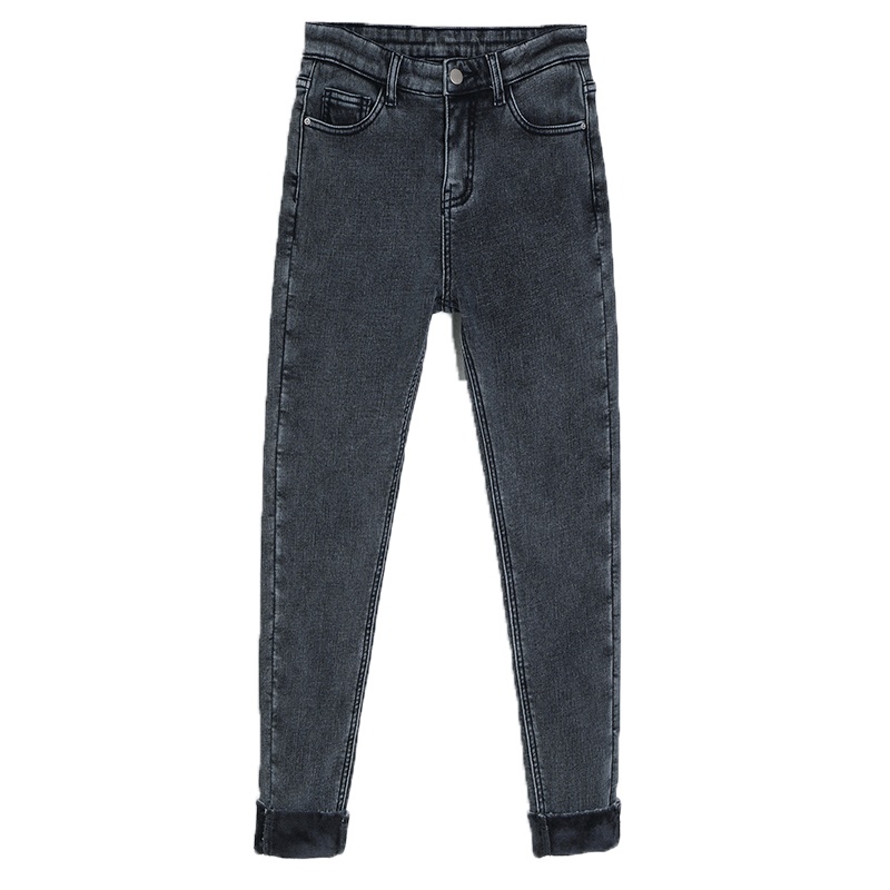 天淳尔冬款 修身高腰高弹加绒小脚牛仔裤BJH-4007