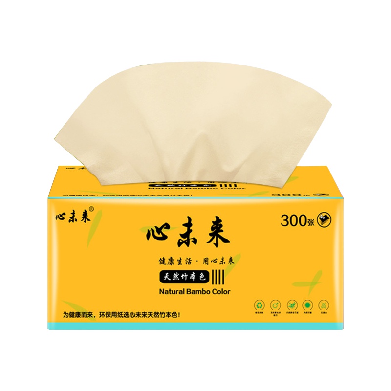 心未来 竹浆抽纸4层300张*18包面巾纸纸巾