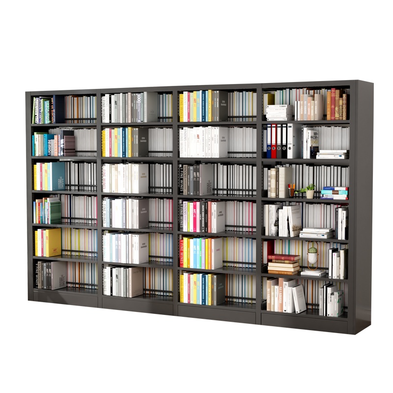 臻远6层钢制书架 双面一列四组黑色