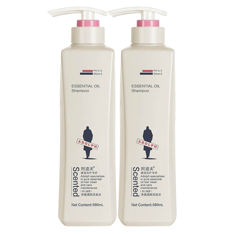 阿道夫洗发水轻柔丝滑洗发乳液680ml*2瓶 赠100ml 柔顺丝滑经典留香 深层清洁男女通用 旗舰店正品