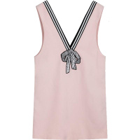 拉夏贝尔Candie’s秋季新款显瘦学院风无袖背带连衣裙女30073249