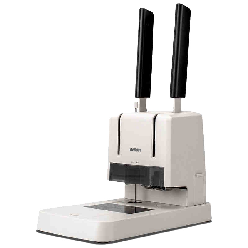 得力(deli)T503财务装订机深灰色 装订厚度30mm 会计双手柄手动打孔机 得力省力型财务装订机