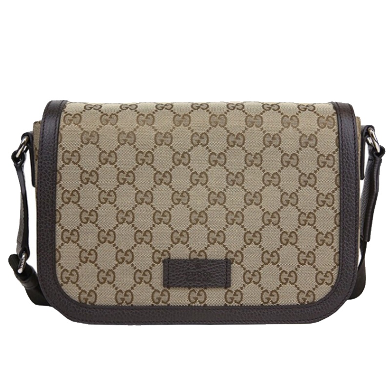 GUCCI古驰单肩包 古奇奢侈品男包高级男士时尚款帆布单肩斜挎包送礼