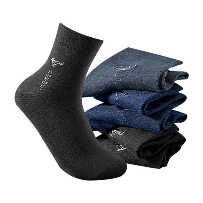 七匹狼 | AAA-5双装男式运动中长筒男士袜子男款棉袜男