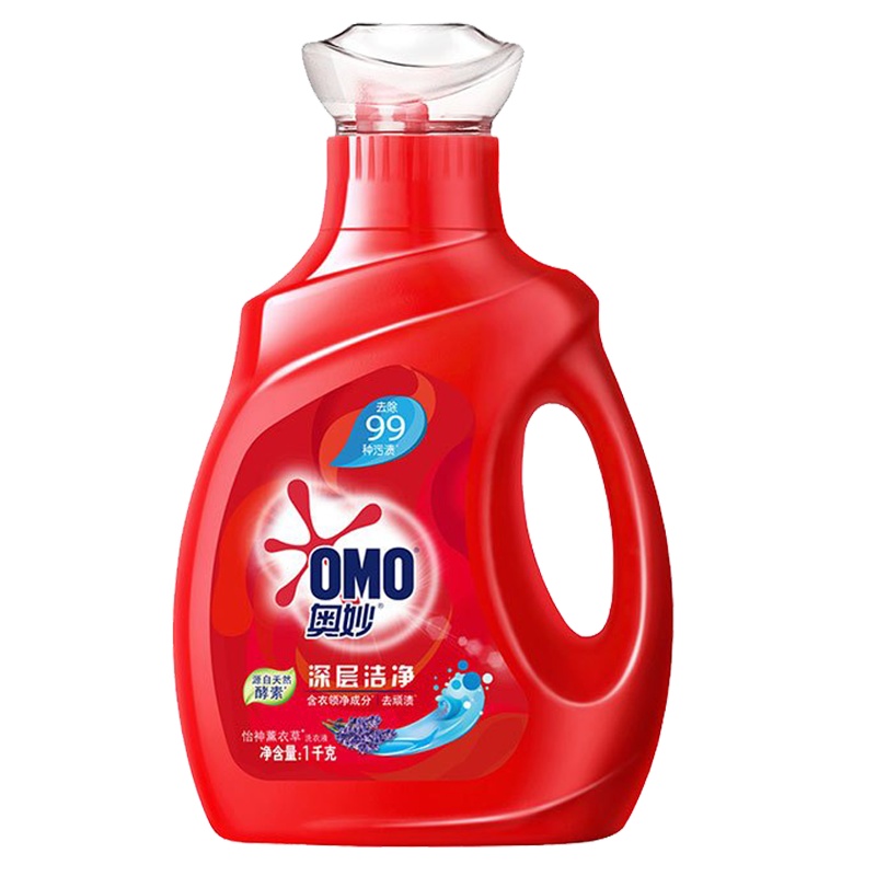 奥妙/OMO深层洁净酵素洗衣液1000g++480g奥妙洗衣液袋装随机香型 除菌除蟎 薰衣草香 手洗机洗家庭用