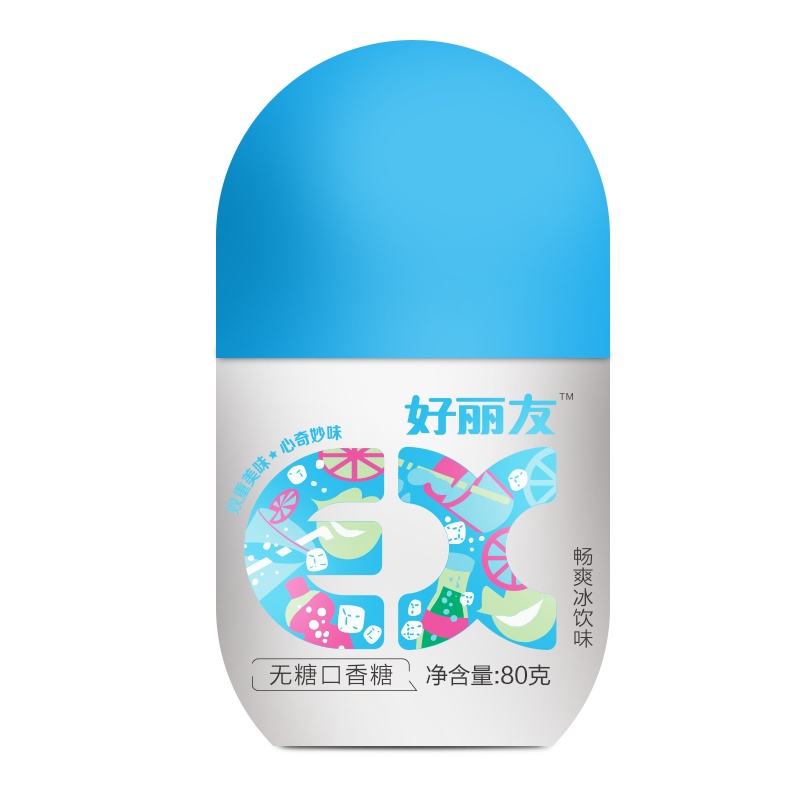 好丽友(Orion) 口香糖 无糖口香糖(畅爽冰饮味)80g/瓶