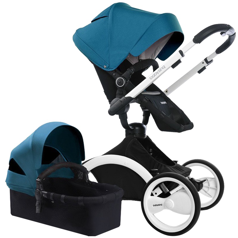 [苏宁自营]babysing360°系列旋转推车欧洲高景观双向避震可坐可躺手推车多功能四轮婴儿推车[白车架版]