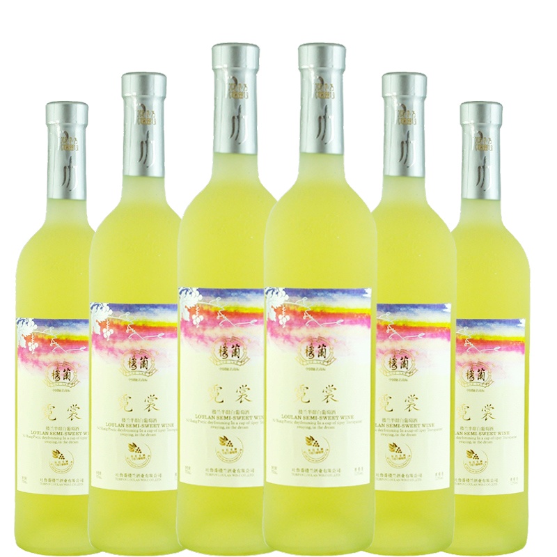 楼兰 霓裳半甜白葡萄酒 750ml*6瓶 整箱 中国酒庄酒 新疆吐鲁番白葡萄酒