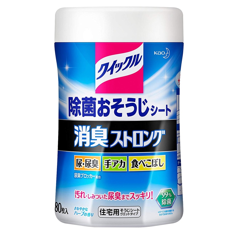花王(KAO) 马桶坐便器专用清洁除臭湿巾纸 80枚/罐