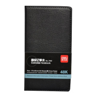 得力7903皮面本 48K 日记本皮面抄记事本子80页笔记本 办公文具 笔记本/记事本 软面41-80页