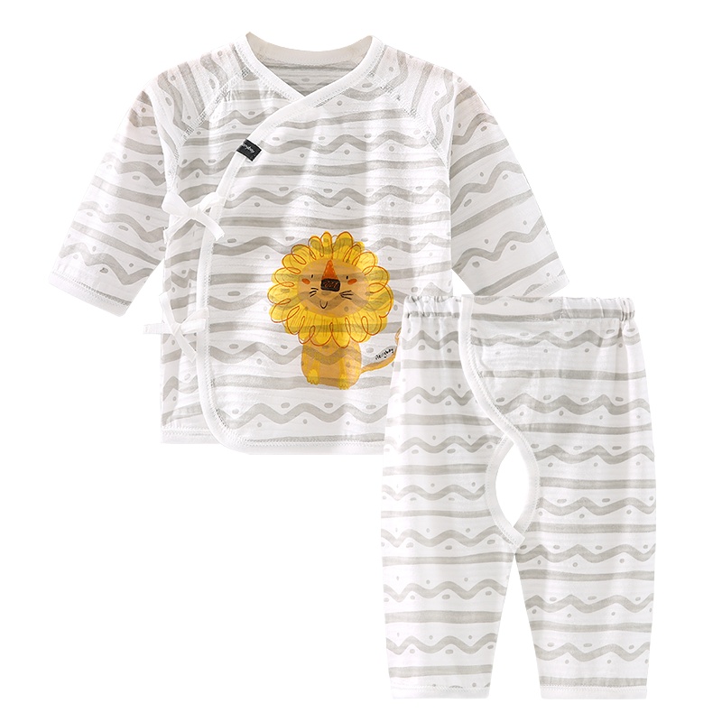 Aengbay 婴儿套装内衣保暖吸汗宝宝套装无骨薄款空调服分体夏