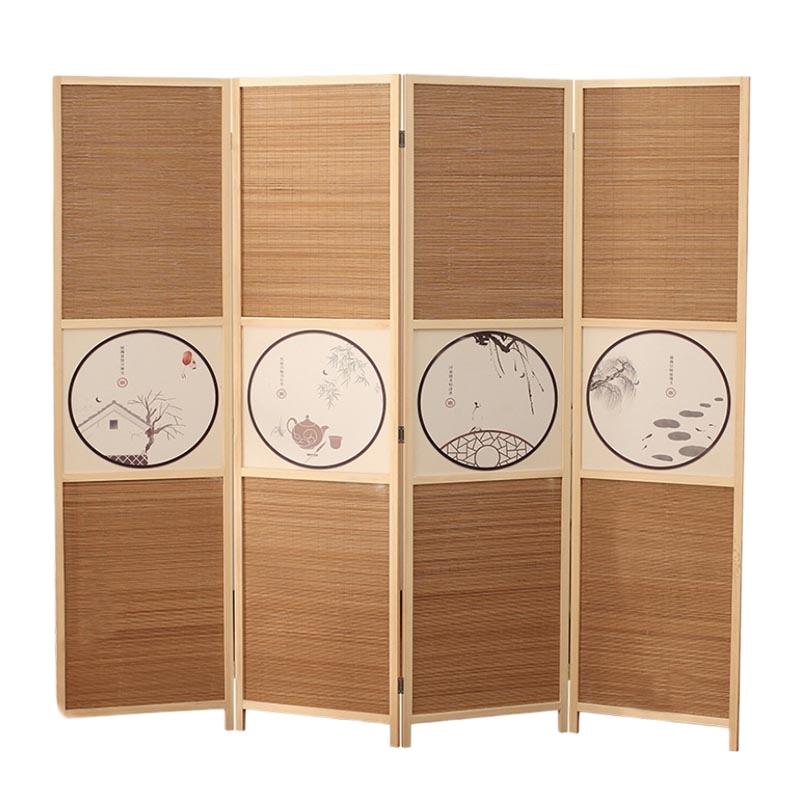 中式屏风隔断移动折屏折叠隔断折叠客厅简约现代实木办公室屏风高1.5m*宽2m 4片