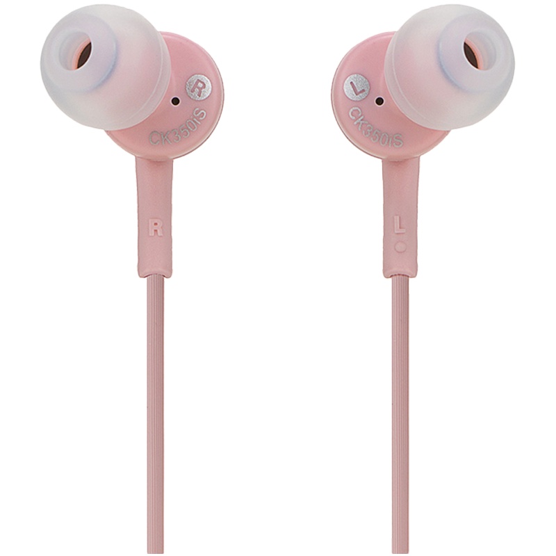 铁三角(audio-technica)ATH-CK350iS 立体声运动入耳式有线耳机 粉色