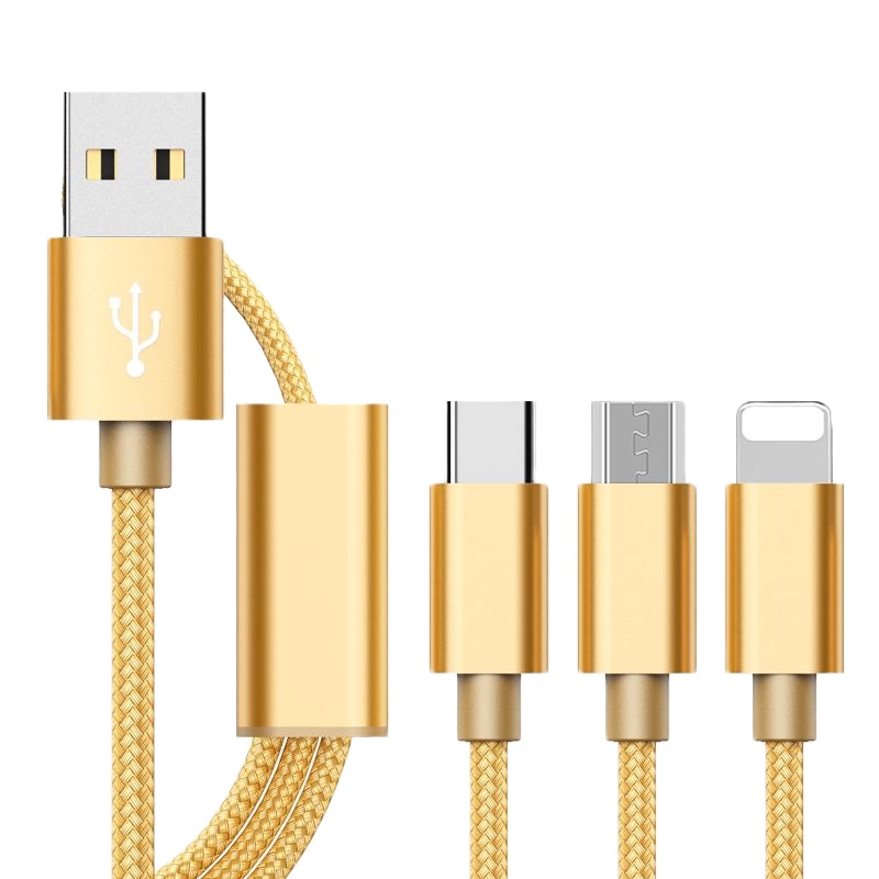 三合一数据线苹果安卓一拖三充电线oppo快充vivo小米华为手机适用