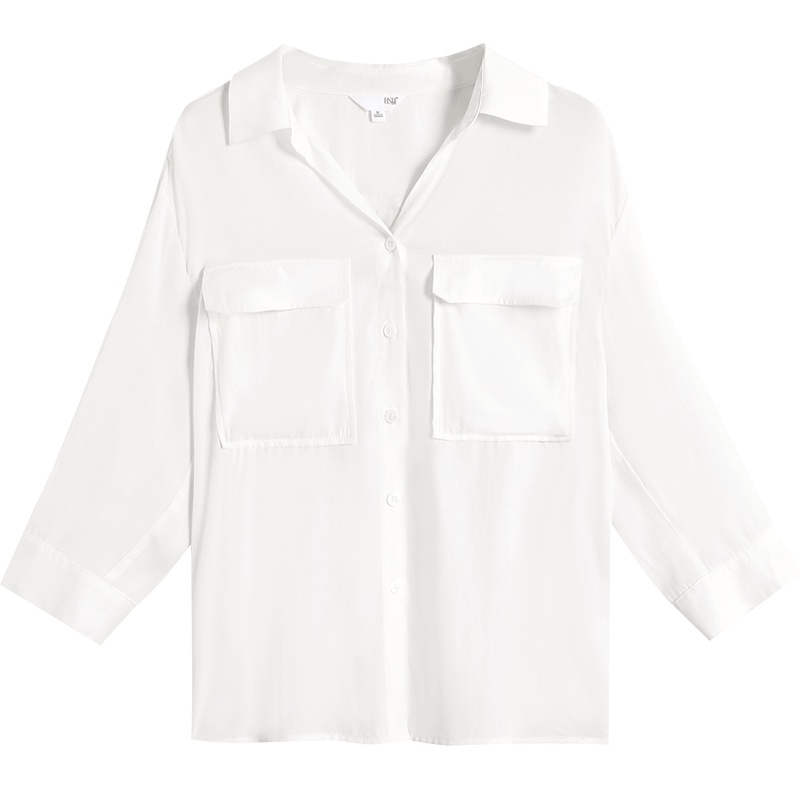 欧莎白色衬衫2019夏季新款设计感小众韩版洋气衬衣宽松很仙的上衣