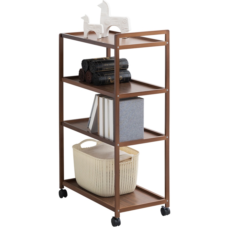 老竹匠 简易家用多功能客厅收纳架简约现代楠竹阳台储物架厨房卧室厕所卫生间层架/置物架仓库货架茶柜架置物