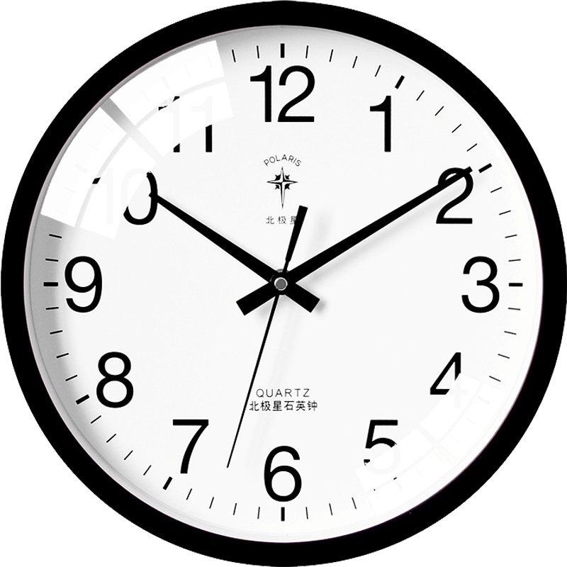北极星(POLARIS)时尚大气夜光挂钟客厅挂钟办公静音时钟液晶显示挂表简约创意家用石英钟表卧室炫彩圆形壁钟