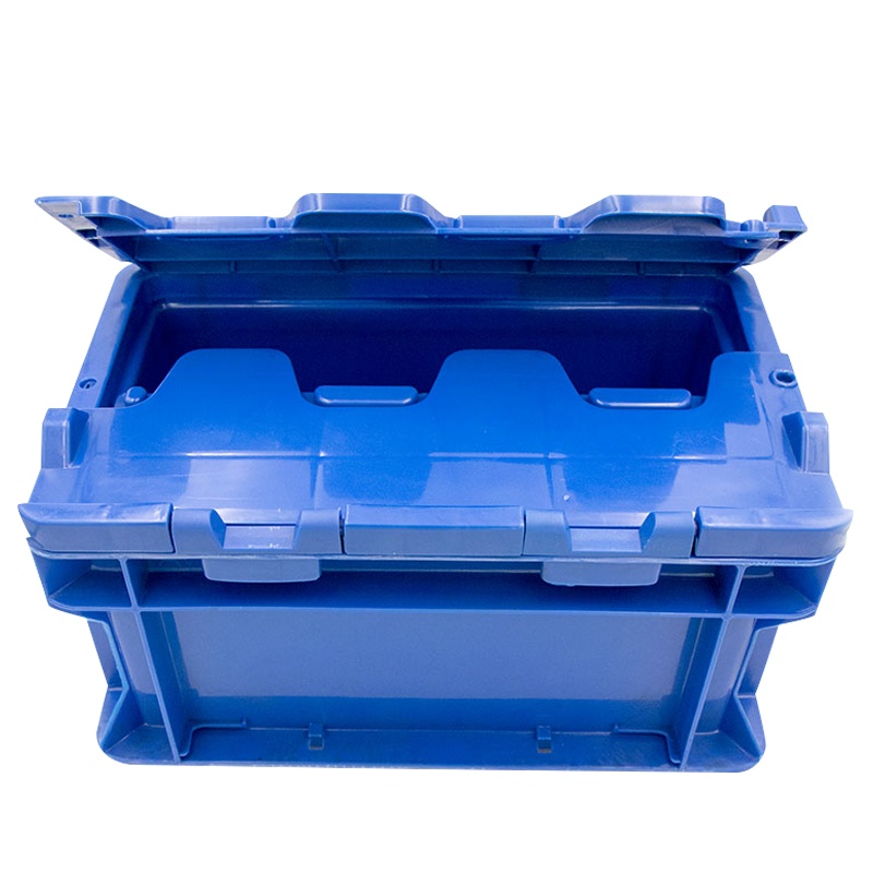 冰禹 SNll-124 塑料周转箱 塑料带盖运输物流箱 汽车配储物箱周转箱 收纳工具箱零件箱 A箱-有盖蓝色