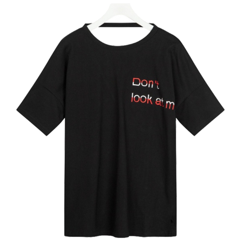 【专柜同款】拉夏贝尔休闲T恤7m2020新款夏季渐变字母印花圆领宽松百搭显瘦短袖上衣女70010022